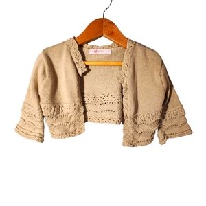 I❤️PINC  Girls shrug sweater Size 2 tan color